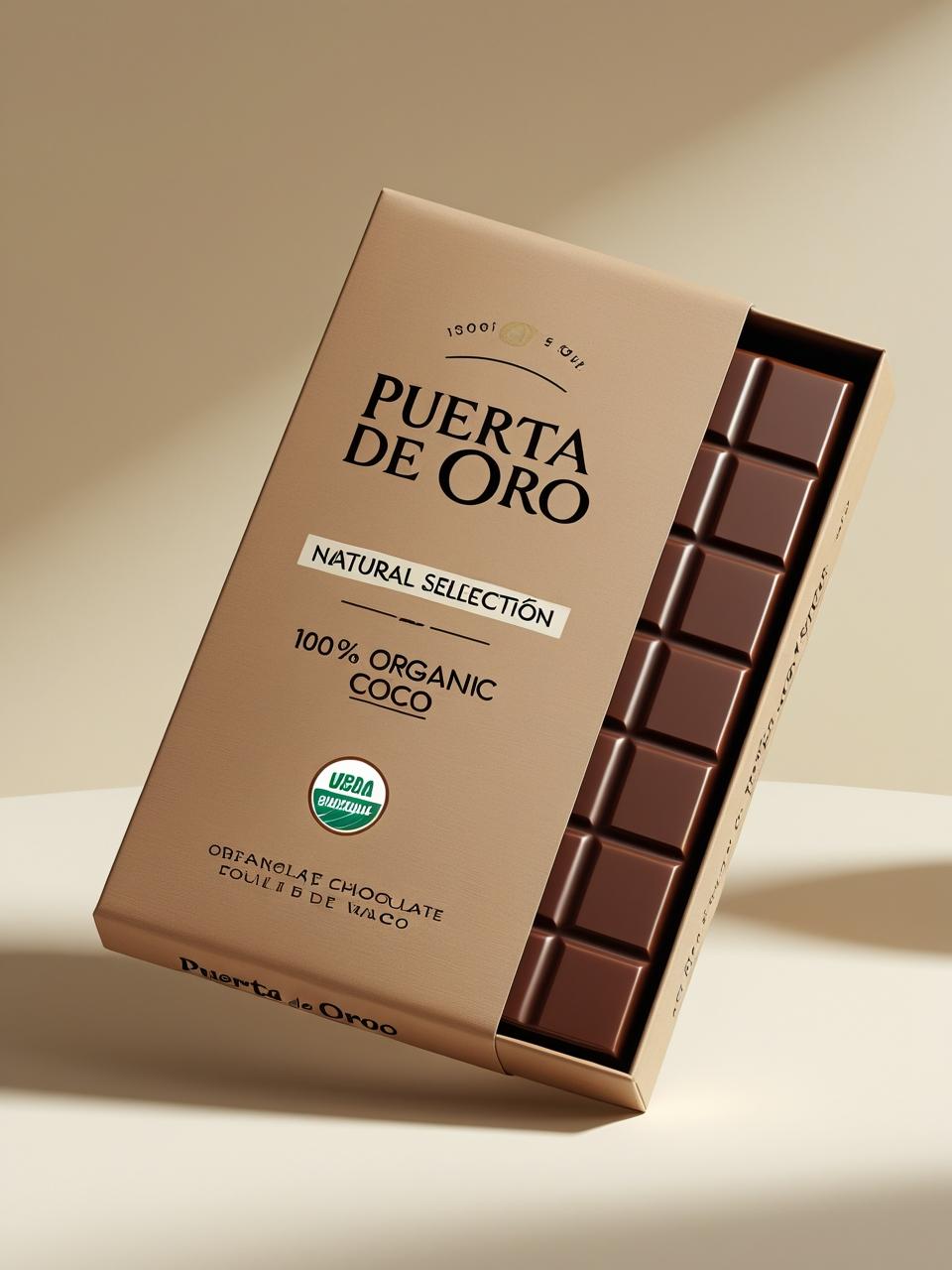 CHOCCHOCOLATE EN BARRA 100% ECOLÓGICO – PUERTA DE ORO SELECCIÓN NATURAL (50 GRAMOS)